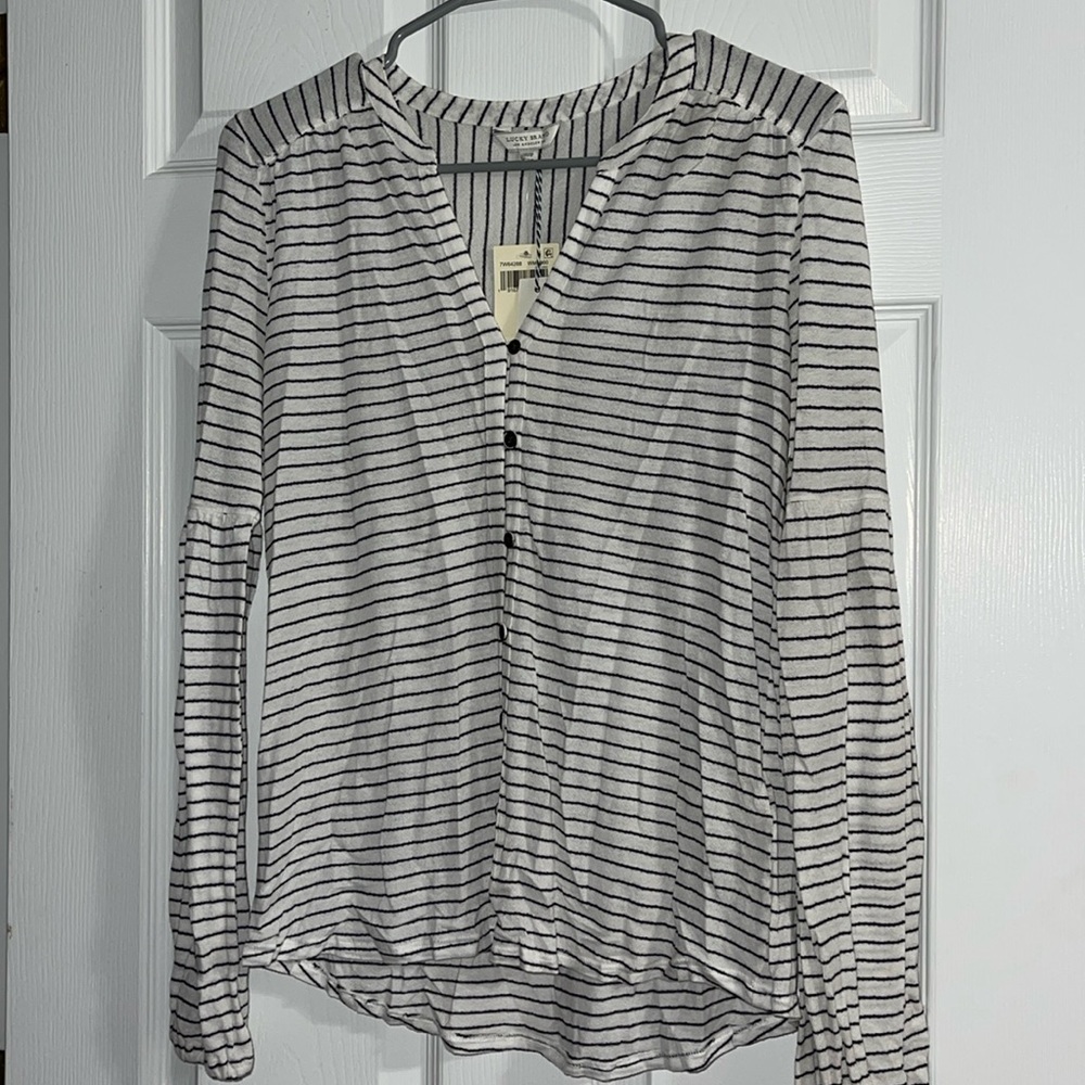 NWT Long Sleeve Buttoned Up Stripped Blouse for Women for Spring